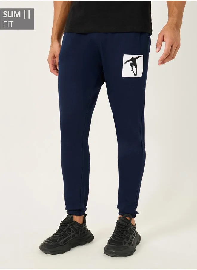 ستايلي Graphic Print Slim Fit Joggers with Elasticated Hem