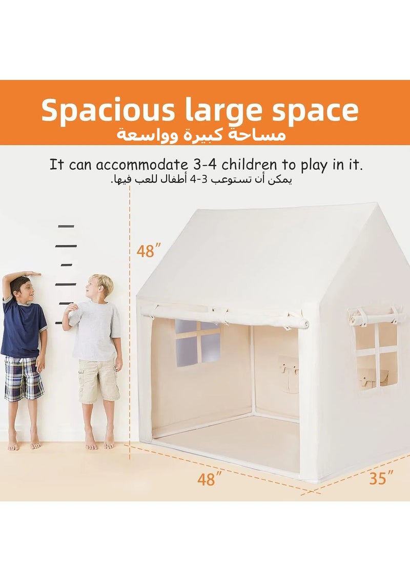 XICEN - Kids Play Tent, Playhouse for Boys Girls, Includes LED Light & Mat & Banner, Children's Indoor Outdoor Activity Center Reading Corner - Image 1