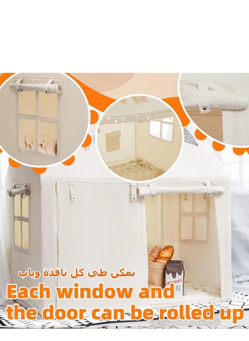XICEN - Kids Play Tent, Playhouse for Boys Girls, Includes LED Light & Mat & Banner, Children's Indoor Outdoor Activity Center Reading Corner - Image 1