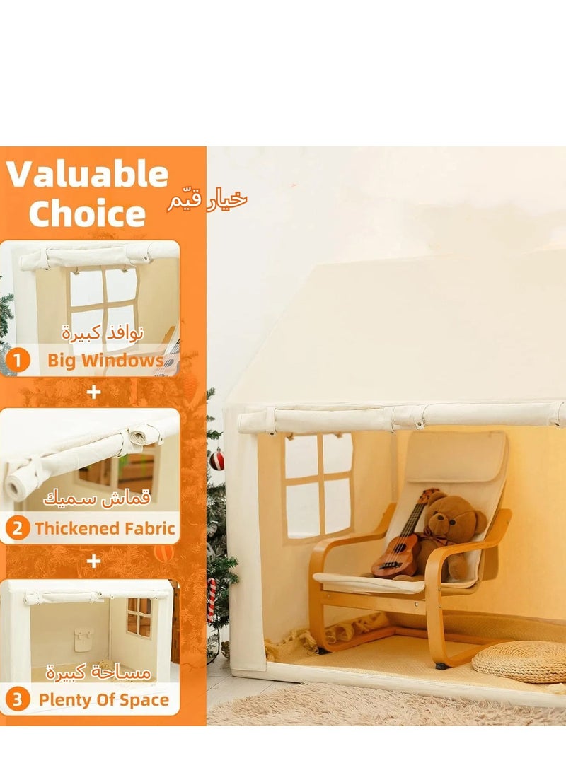 XICEN - Kids Play Tent, Playhouse for Boys Girls, Includes LED Light & Mat & Banner, Children's Indoor Outdoor Activity Center Reading Corner - Image 1