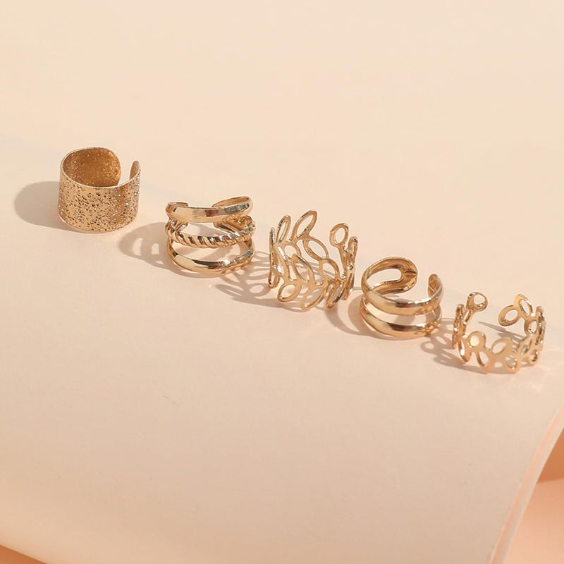 MIFYNN 5 Pcs Gold Ear Cuffs for Women Non Piercing Ear Cuff Earrings Clip on Earring Set Huggie Hoop Earrings Cartilage Earrings Stack Jewelry for Women (Silver) - Image 5