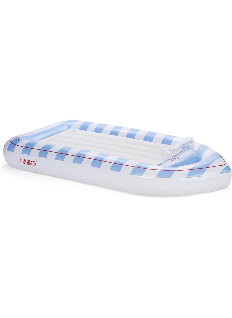 FUNBOY FUNBOY Kids Classic Speed Boat Travel Bed  Air Mattress Perfect for Sleepovers Includes Carrying Storage Bag TwinWhiteBlue  - Image 1