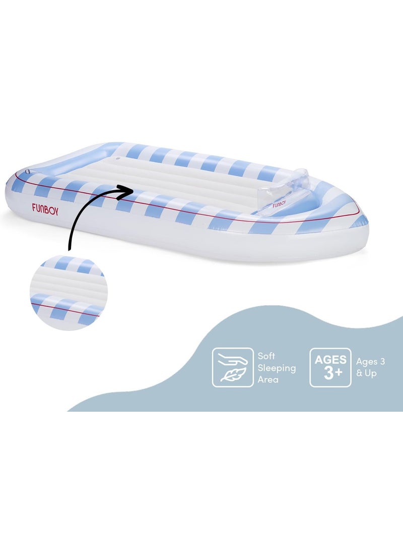 FUNBOY FUNBOY Kids Classic Speed Boat Travel Bed  Air Mattress Perfect for Sleepovers Includes Carrying Storage Bag TwinWhiteBlue  - Image 5