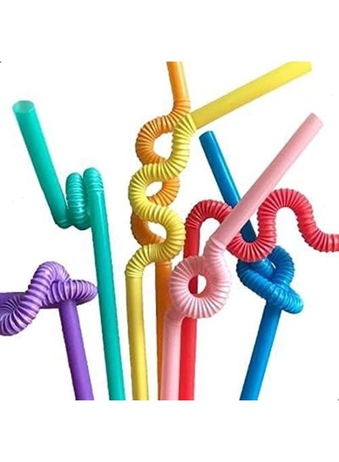Pack of 100 Colourful Drinking Straws - Long and Flexible - Disposable - Ideal For Parties, Bars, Drinks, Smoothies - Useful For Arts And Crafts, One Size - Image 4
