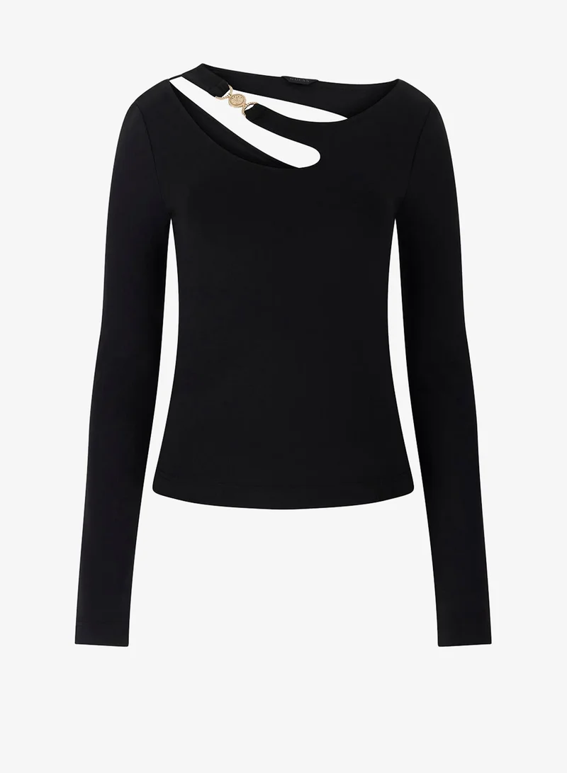 GUESS Long Sleeve Eleanor Buckle Top
