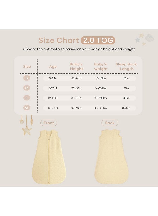 Yoofoss Baby Sleep Sack 0-6 Months, 2.0 TOG Baby Wearable Blanket with 2-Way Zipper, 100% Cotton Fabric Winter Newborn Sleeping Sack, Warm Soft Comfy Yellow(Small) - pzsku/Z3C9D8A9AF16D4DDC39DAZ/45/_/1737031273/8a805439-4423-48eb-9ca6-f0a356246563