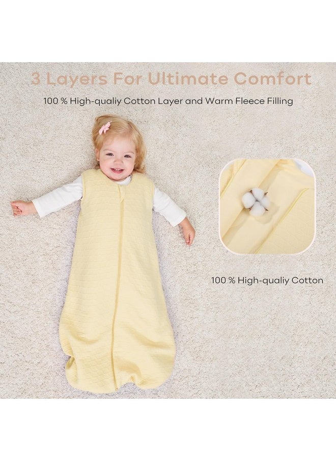 Yoofoss Baby Sleep Sack 0-6 Months, 2.0 TOG Baby Wearable Blanket with 2-Way Zipper, 100% Cotton Fabric Winter Newborn Sleeping Sack, Warm Soft Comfy Yellow(Small) - pzsku/Z3C9D8A9AF16D4DDC39DAZ/45/_/1737031287/25891f61-641e-4f25-a8a1-1eb2d8466b81