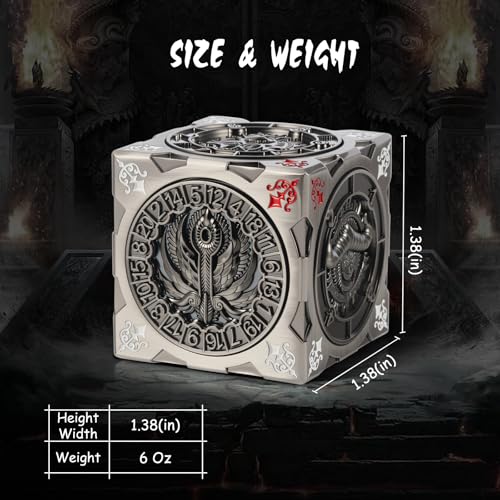 DNDND 7in1 Spinner Dice Cube for DND Chimera Mind Flayer Goristro Themed DD Dice Collector Set for TTRPG Dungeon Masters and Players Unique Fantasy RPG Gaming Accessory Gift Silver - Image 5