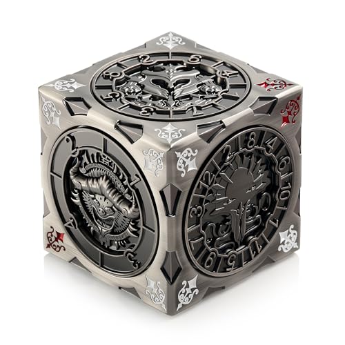 DNDND 7in1 Spinner Dice Cube for DND Chimera Mind Flayer Goristro Themed DD Dice Collector Set for TTRPG Dungeon Masters and Players Unique Fantasy RPG Gaming Accessory Gift Silver - Image 1