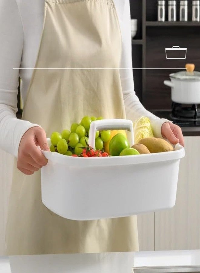SNAPPSY Portable Storage Basket | Bathroom Accessories Organizer | White Plastic, Handle and Adhesive Mount | Fits Cabinet, Shower, Toilet, Travel - Image 5