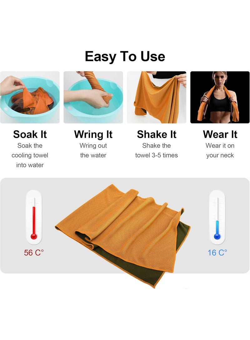 6-Pack Cooling Towels for Neck and Face - Soft Breathable Chilly Microfiber for Camping, Workout, Sports, Yoga, Golf, Gym, Fitness & More Activities - Image 2
