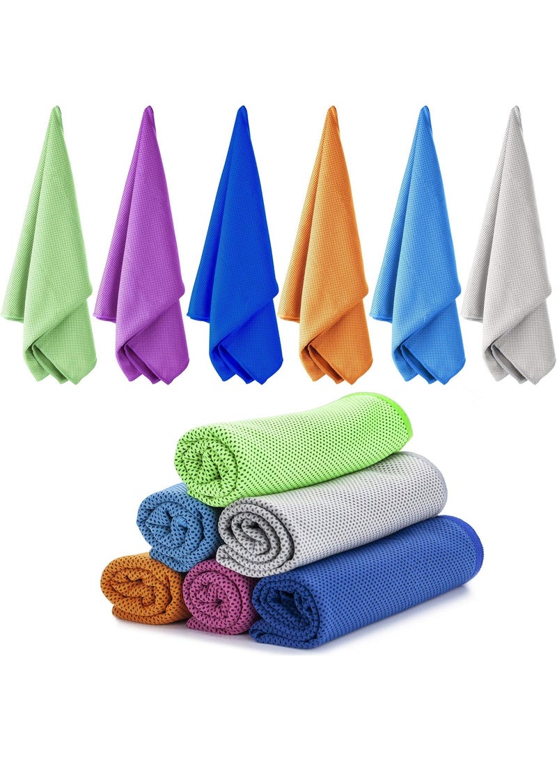 6-Pack Cooling Towels for Neck and Face - Soft Breathable Chilly Microfiber for Camping, Workout, Sports, Yoga, Golf, Gym, Fitness & More Activities - Image 1