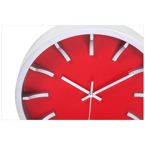 Kiera Grace Wall Clock, 12 Inch, Red Simple Modern Wall Clocks Battery Operated, Silent Non Ticking Bright Color Home Decor for Living Room, Kitchen, Bathroom - Image 3
