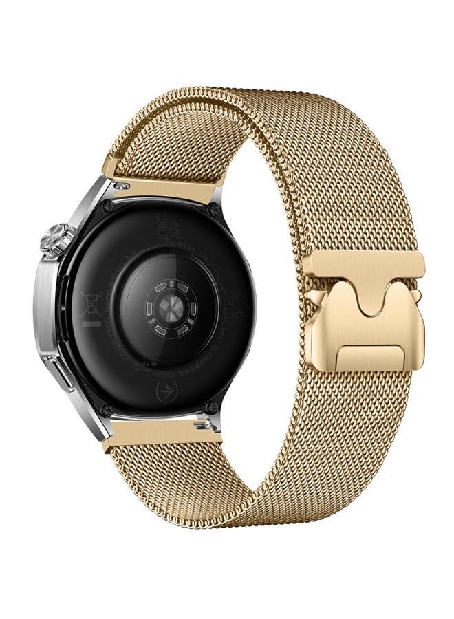 Wei Qiantu سوار معدني ميلانو مع مشبك مظلة لسوار هاتف هواوي Watch Strap Gt5/5pro/gt4/watch4pro - 46/48 - ذهبي - Image 1