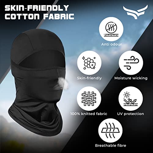 XTRIM Face Mask for Men and Women, Balaclava for Bike Riding, UV-Protected Full Face Mask, Breathable Helmet Liner, Sweat Absorbing, Odour-Free, 4-Way Stretch, Sun & Dust Protection (Black, Free Size) - Image 5