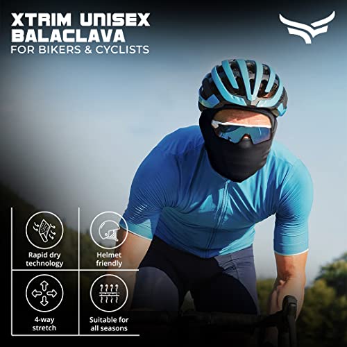 XTRIM Face Mask for Men and Women, Balaclava for Bike Riding, UV-Protected Full Face Mask, Breathable Helmet Liner, Sweat Absorbing, Odour-Free, 4-Way Stretch, Sun & Dust Protection (Black, Free Size) - Image 2