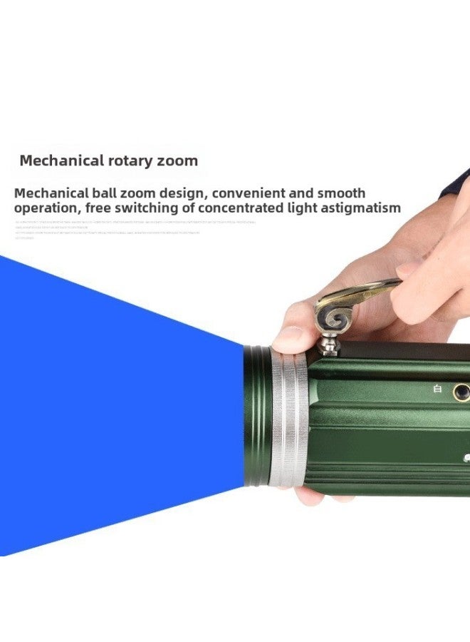 Fishing Lamp 25W Blue White Light Purple Night Fishing Lamp Fishing Lamp Zoom Touch Charging-Color:Three Light Source With Side Lights: Large Bracket Package - Image 3