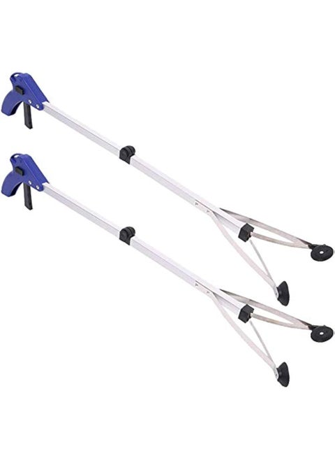 Sparks 2 Pack Foldable Reacher Grabber Tool Long 32 Foldable Extender Gripper Tool Suction Cups for Precise Work Claw Trash Garbage Picker Garden Nabber Mobility Aid Pick Up Tool