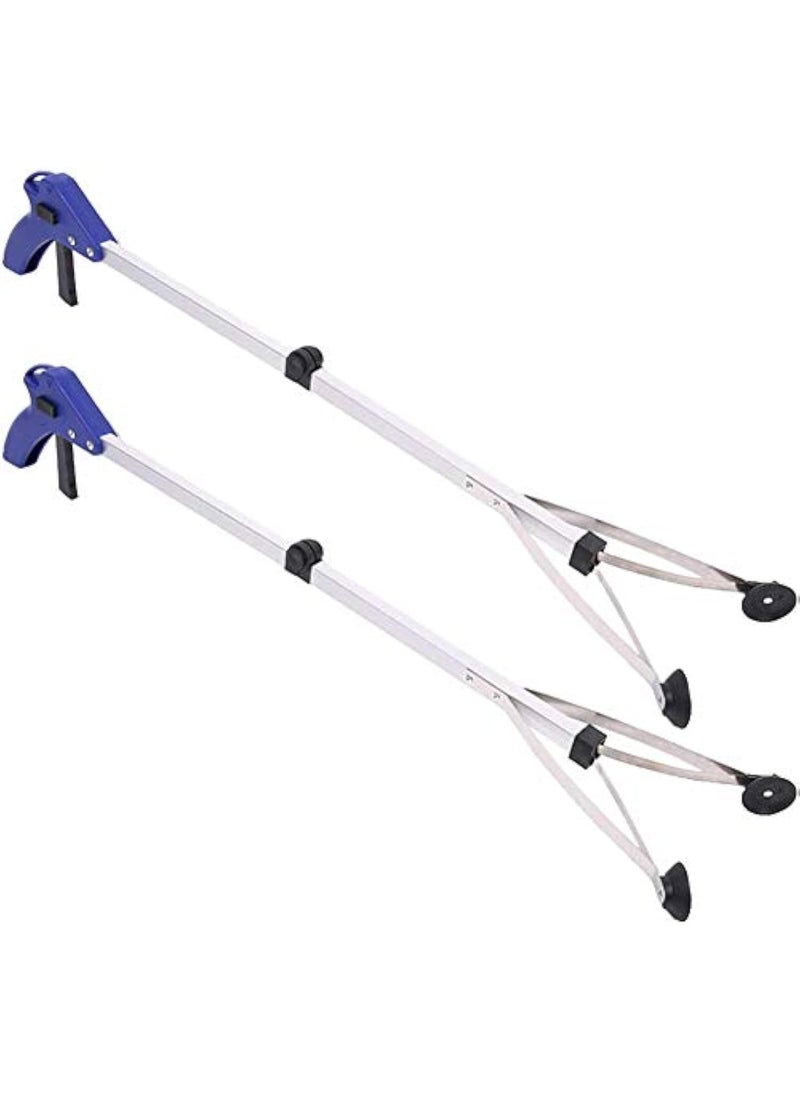 Spark Sparks 2 Pack Foldable Reacher Grabber Tool Long 32 Foldable Extender Gripper Tool Suction Cups for Precise Work Claw Trash Garbage Picker Garden Nabber Mobility Aid Pick Up Tool  - Image 1