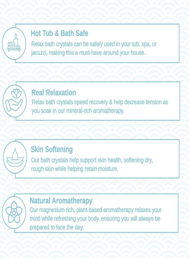 ريلاكس سبا آند باث، أملاح إبسوم وأملاح البحر الميت، أملاح استحمام عطرية لحوض الاستحمام الساخن أو حوض الاستحمام أو المنتجع الصحي، معززة بالمغنيسيوم، علاج تنفسي - Image 3