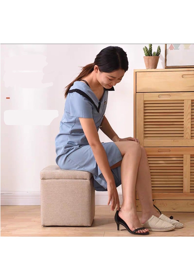 لينجوي تخزين مسند القدمين العثماني، صندوق تخزين متعدد الوظائف، مقعد مقعد مسند القدمين، صندوق ألعاب، مسند قدم عثماني، تخزين البراز، كرسي عثماني، مقعد تغيير الأحذية - Image 4