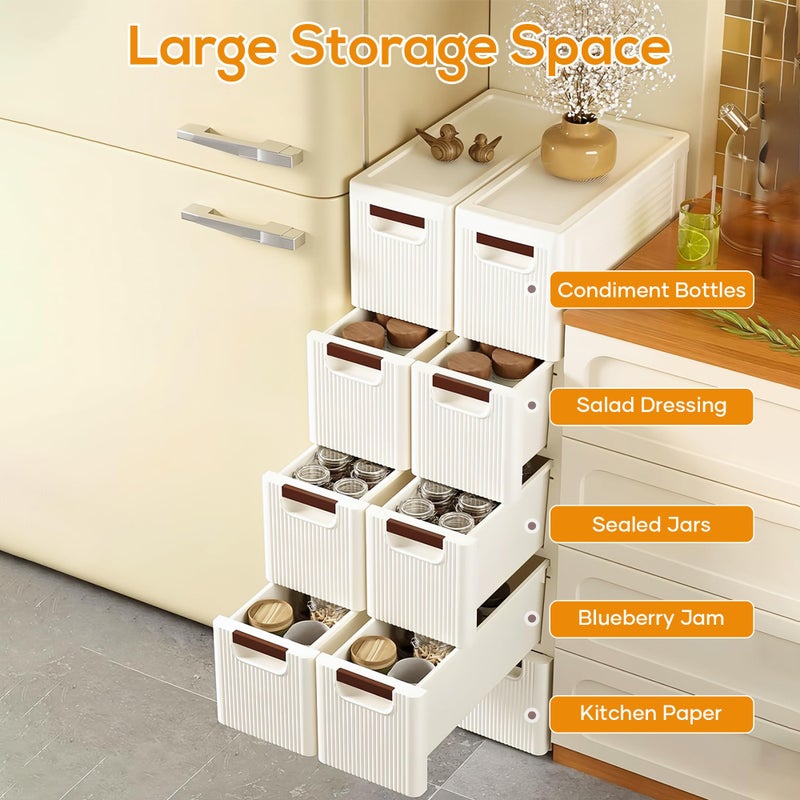 YABORAS 5 Drawers Slim Bathroom Storage Cabinet Dresser, Narrow Plastic Rolling Cart Organizer with Drawers, for Small Spaces, Kitchen, Laundry, Office, Bedroom, White - Image 3