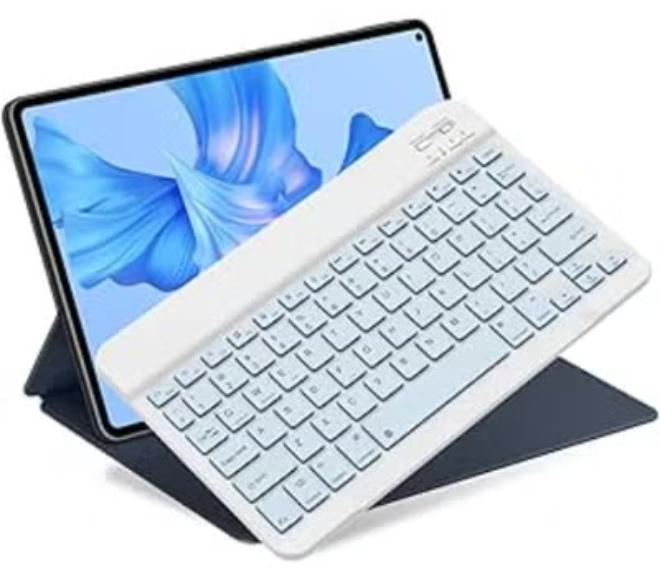 لوحة مفاتيح بلوتوث للأيباد والأجهزة اللوحية – خفيفة وسهلة الحمل – مثالية للسفر والدراسة والعمل المكتبي - Image 1