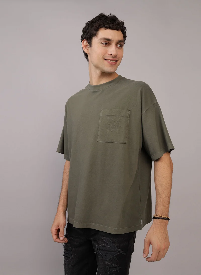 American Eagle Oversized Pocket Crew Neck T-Shirt
