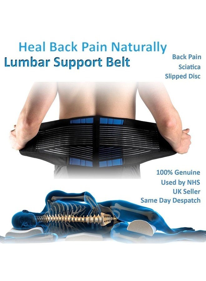 AMZSTAR Back Support Brace, Deluxe Neoprene Double Pull Support Lumbar Lower Back Brace and Waist Support Belt for Back/Slipped Disc Pain Relief (4X-Large?50-54?) - Image 2