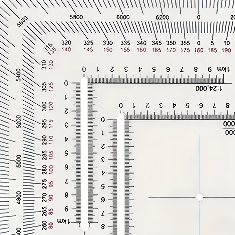 Red Markings Coordinate Ruler And Compass Ruler 1pc Suitable For Architects Surveyors And Engineers - Image 5