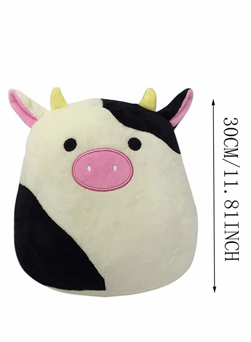 KASTWAVE Pillow Black Cow Plush Pillow, Cow Stuffed Animals, Pillows Cow Plushie Kawaii Cow Plush Stuffed Cow Pillow (30cm) - Image 3