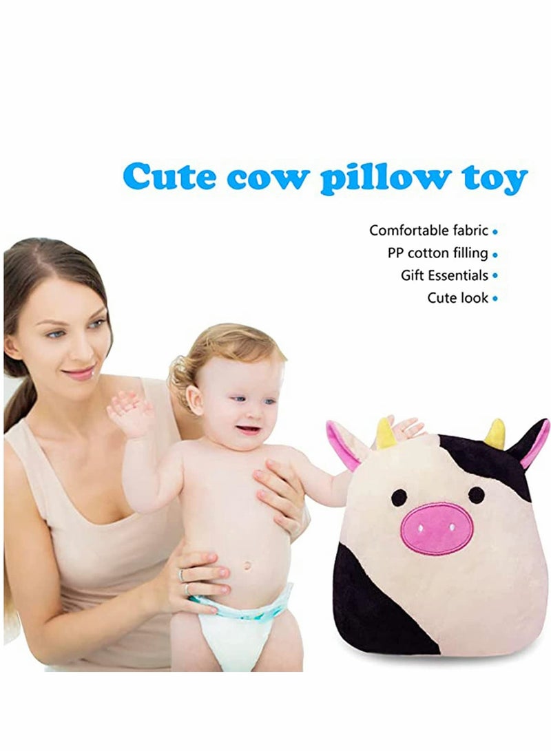 KASTWAVE Pillow Black Cow Plush Pillow, Cow Stuffed Animals, Pillows Cow Plushie Kawaii Cow Plush Stuffed Cow Pillow (30cm) - Image 4