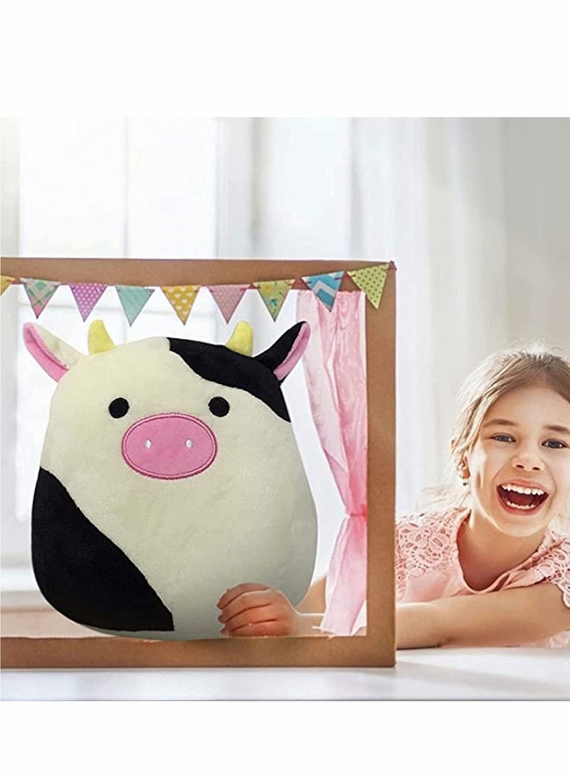 KASTWAVE Pillow Black Cow Plush Pillow, Cow Stuffed Animals, Pillows Cow Plushie Kawaii Cow Plush Stuffed Cow Pillow (30cm) - Image 5