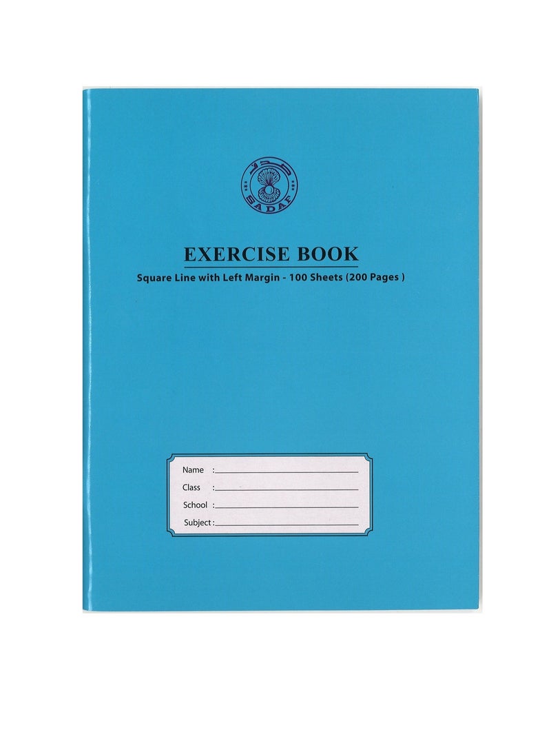 Sadaf دفتر تمارين بحجم A5 مع خطوط مربعة مقاس 10 مم، 200 صفحة، أغلفة متنوعة - Image 3