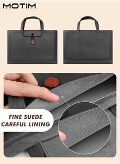 Motim 16 Inch Leather Laptop Bag, Laptop Sleeve Bag, MacBook Pro 16 Inch Case, Asus/Dell/HP 15.6 Inch Laptop Cover, Computer Business Handbag Protective Briefcase for Work Office  - Image 3