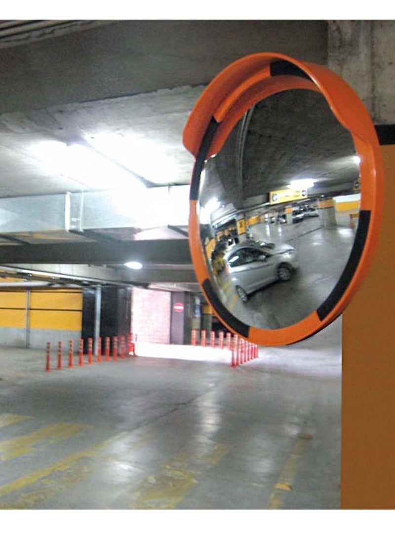 Berry Convex Safety Round Mirror 60CM Diameter | High-Definition Wide Angle Convex Security Mirror with Frame | Durable and Visible Traffic & Parking Safety Mirror