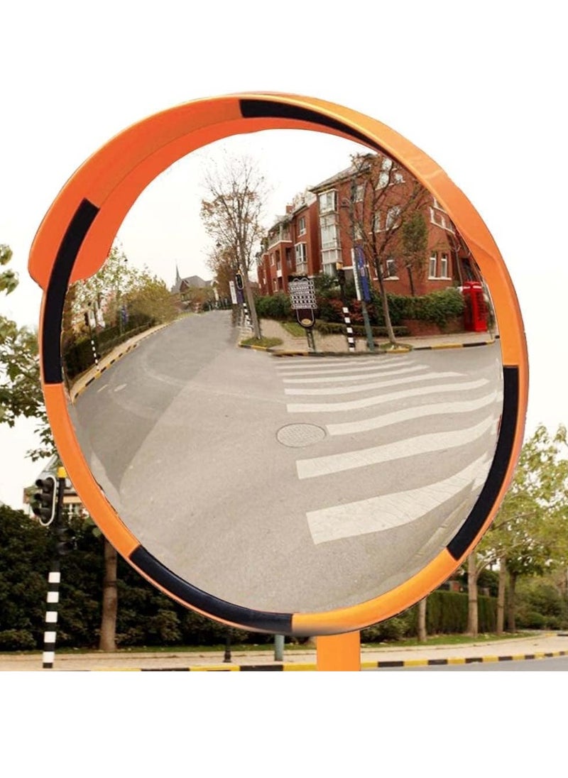 Berry Convex Safety Round Mirror 60CM Diameter | High-Definition Wide Angle Convex Security Mirror with Frame | Durable and Visible Traffic & Parking Safety Mirror