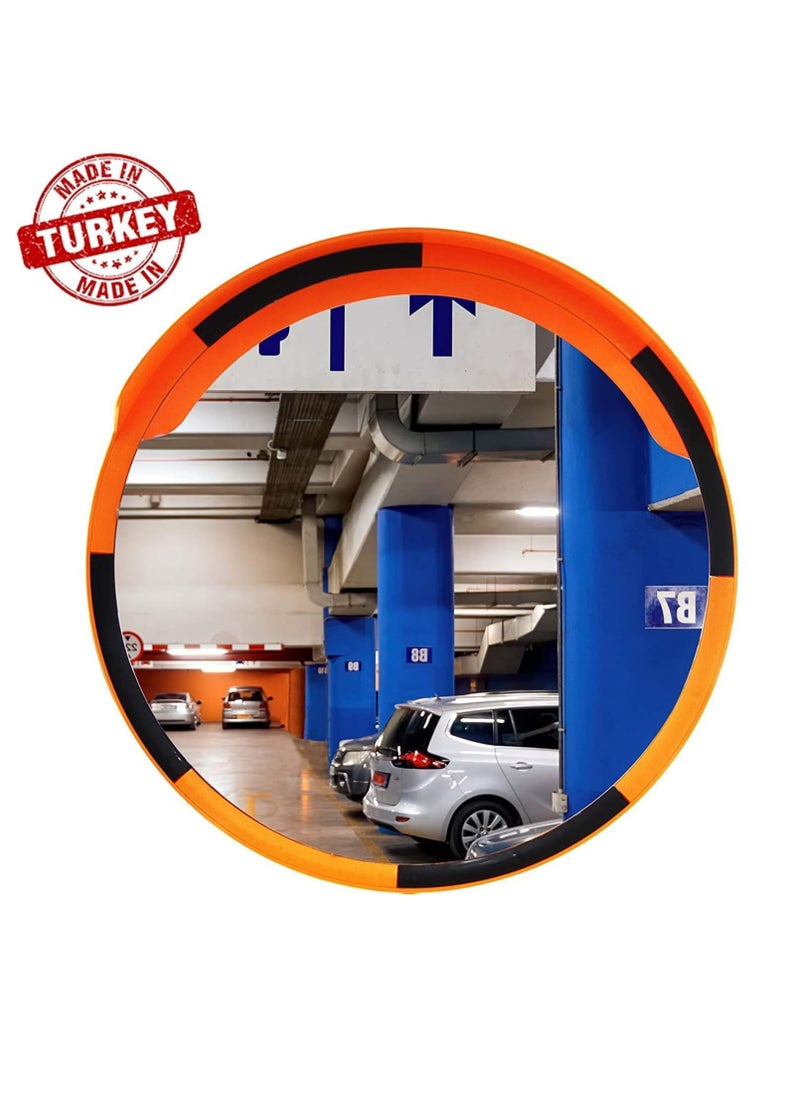 Berry Convex Safety Round Mirror 60CM Diameter | High-Definition Wide Angle Convex Security Mirror with Frame | Durable and Visible Traffic & Parking Safety Mirror