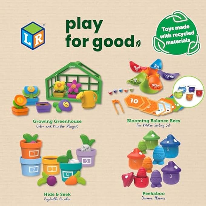 GROWING GREENHOUSE COLOR AND NUMBER ECO FRIENDLY PLAYSET - PRESCHOOL LEARNING TOYS, FINE MOTOR SKILLS TOYS FOR KIDS FLOWER GARDEN TOY AGES 18+ MONTHS - Image 5