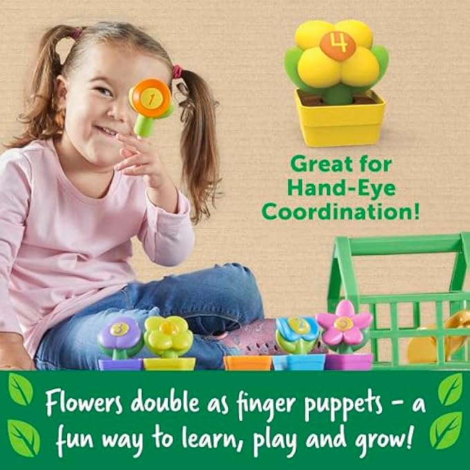 GROWING GREENHOUSE COLOR AND NUMBER ECO FRIENDLY PLAYSET - PRESCHOOL LEARNING TOYS, FINE MOTOR SKILLS TOYS FOR KIDS FLOWER GARDEN TOY AGES 18+ MONTHS - Image 3