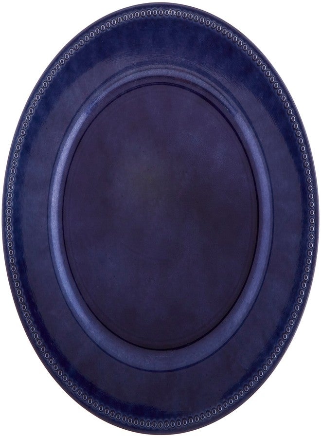 ChargeIt by Jay Charge It by Jay Beaded Charger Plate 13” Decorative Melamine Service Plate for Home, Professional Dining, Perfect for Upscale Events, Dinner Parties, Weddings, Banquets, Catering, 1 Piece, Royal Blue - Image 1