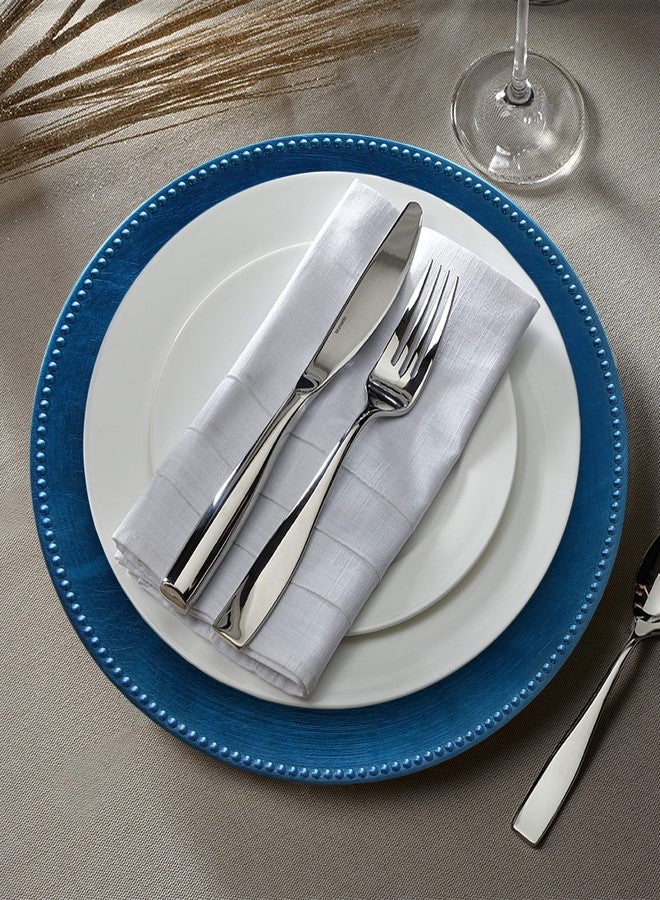 ChargeIt by Jay Charge It by Jay Beaded Charger Plate 13” Decorative Melamine Service Plate for Home, Professional Dining, Perfect for Upscale Events, Dinner Parties, Weddings, Banquets, Catering, 1 Piece, Royal Blue - Image 2