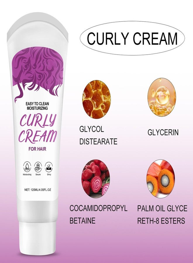 Grospe Curl Defining Cream,Moisture Natural Shine Curl Styling Cream,Anti-Frizz Bouncy Resilient Enhancer Styling Lotion,Non-Greasy Formula for All Curly Hair Types - Image 3