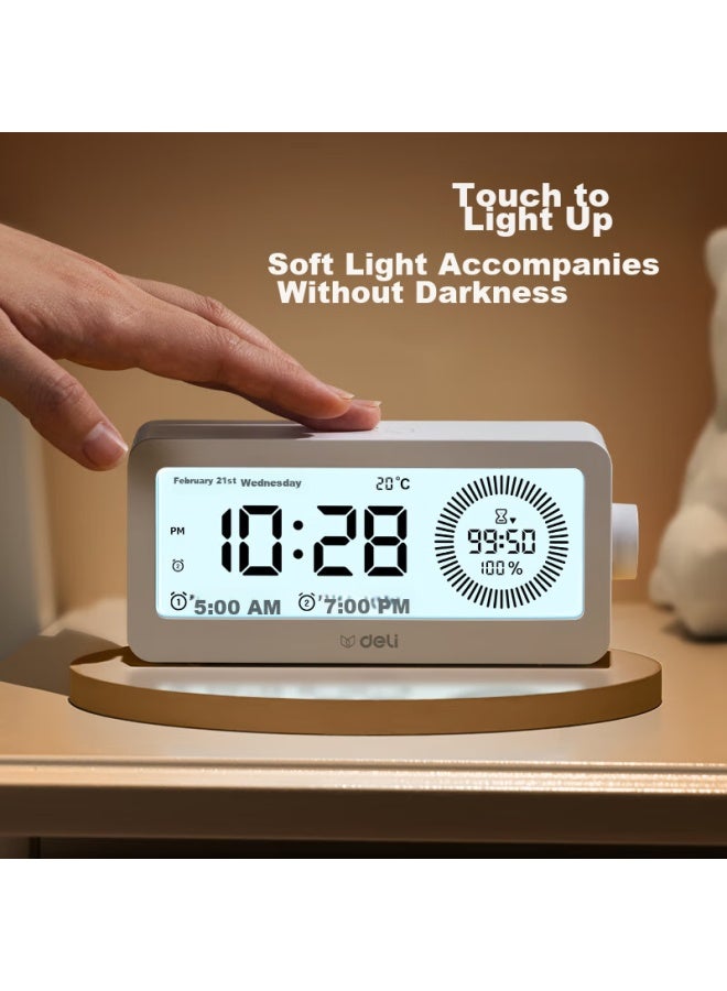 Deli Deli Visual Timer, Student-specific Alarm Clock, Wake-up Aid, White, Le107  - Image 5