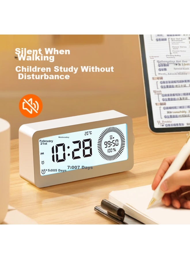 Deli Deli Visual Timer, Student-specific Alarm Clock, Wake-up Aid, White, Le107  - Image 4