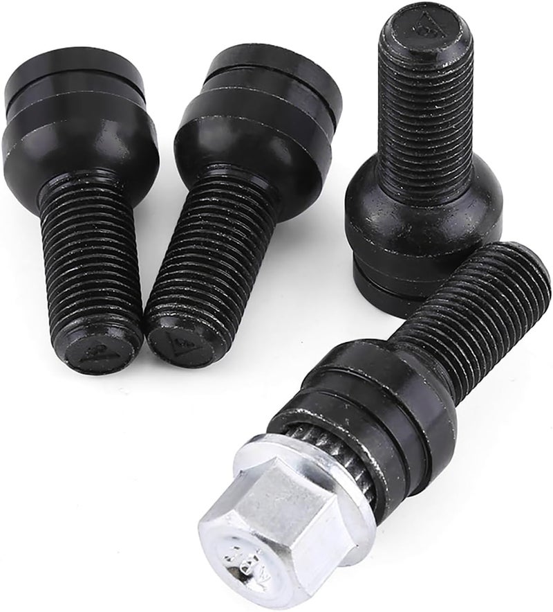 Keenso 4Pcs M14*1.5MM Black Steel Wheel & Lock Lug Nut Set - Image 5