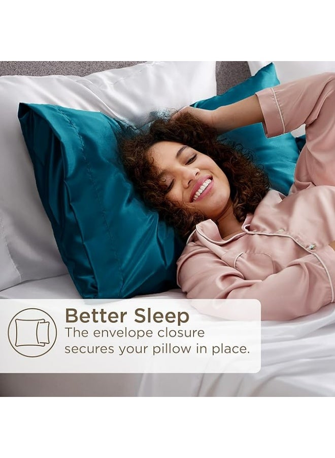 2-Pack Luxurious Mulberry Silk Pillowcases, 25 Momme Satin Weave, Hypoallergenic Solid Color Envelope Closure, Hand Wash Only, Designed for Hair and Skin,120-140gsm - Image 5