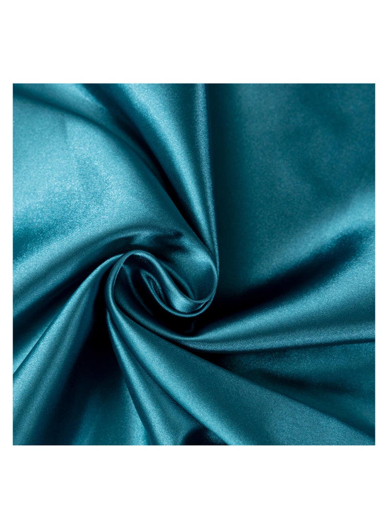[2-Pack Silk Pillowcases] 2-Pack Luxurious Mulberry Silk Pillowcases, Satin Weave, Hypoallergenic | Polyester, Solid Color, Envelope Closure, Hand Wash Only, 120-140Gsm, Dark Green  - Image 4