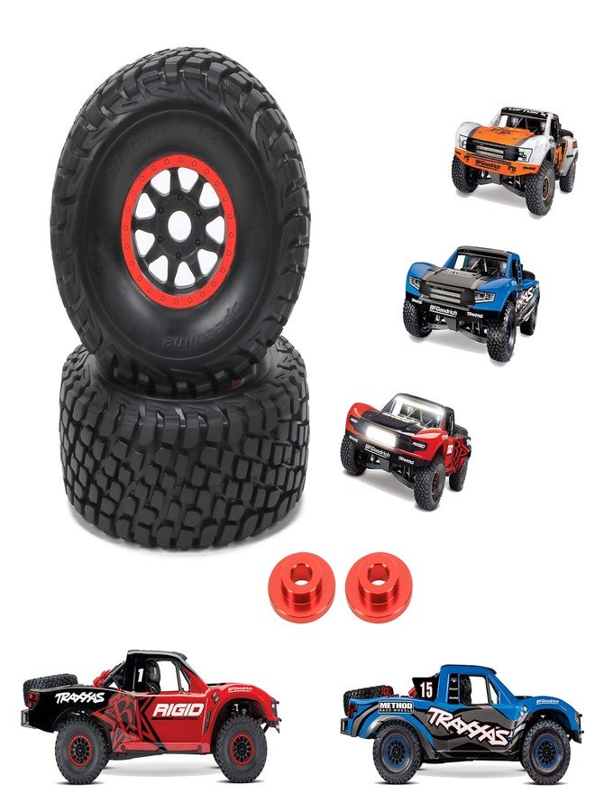 RCAWD عجلات وإطارات RCAWD RC لقطع غيار ARRMA Mojave 6S بمقياس 1/7 وUDR Unlimited Desert Racer بمقياس 1/7، ترقيات 85086-4، عجلات وإطارات نايلون ملصقة #8474X أزرق - Image 1