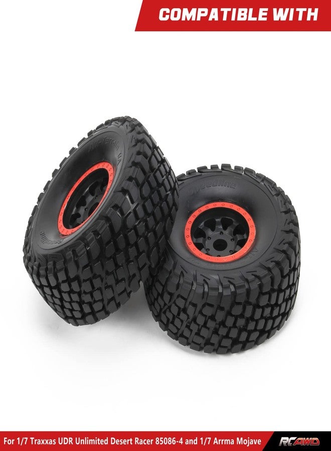 RCAWD عجلات وإطارات RCAWD RC لقطع غيار ARRMA Mojave 6S بمقياس 1/7 وUDR Unlimited Desert Racer بمقياس 1/7، ترقيات 85086-4، عجلات وإطارات نايلون ملصقة #8474X أزرق - Image 2